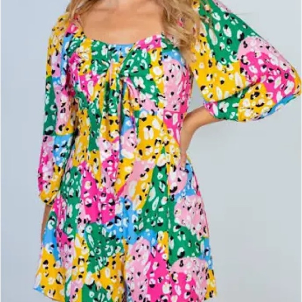 NWT White Birch Jungle Daze Knotted Front Romper
